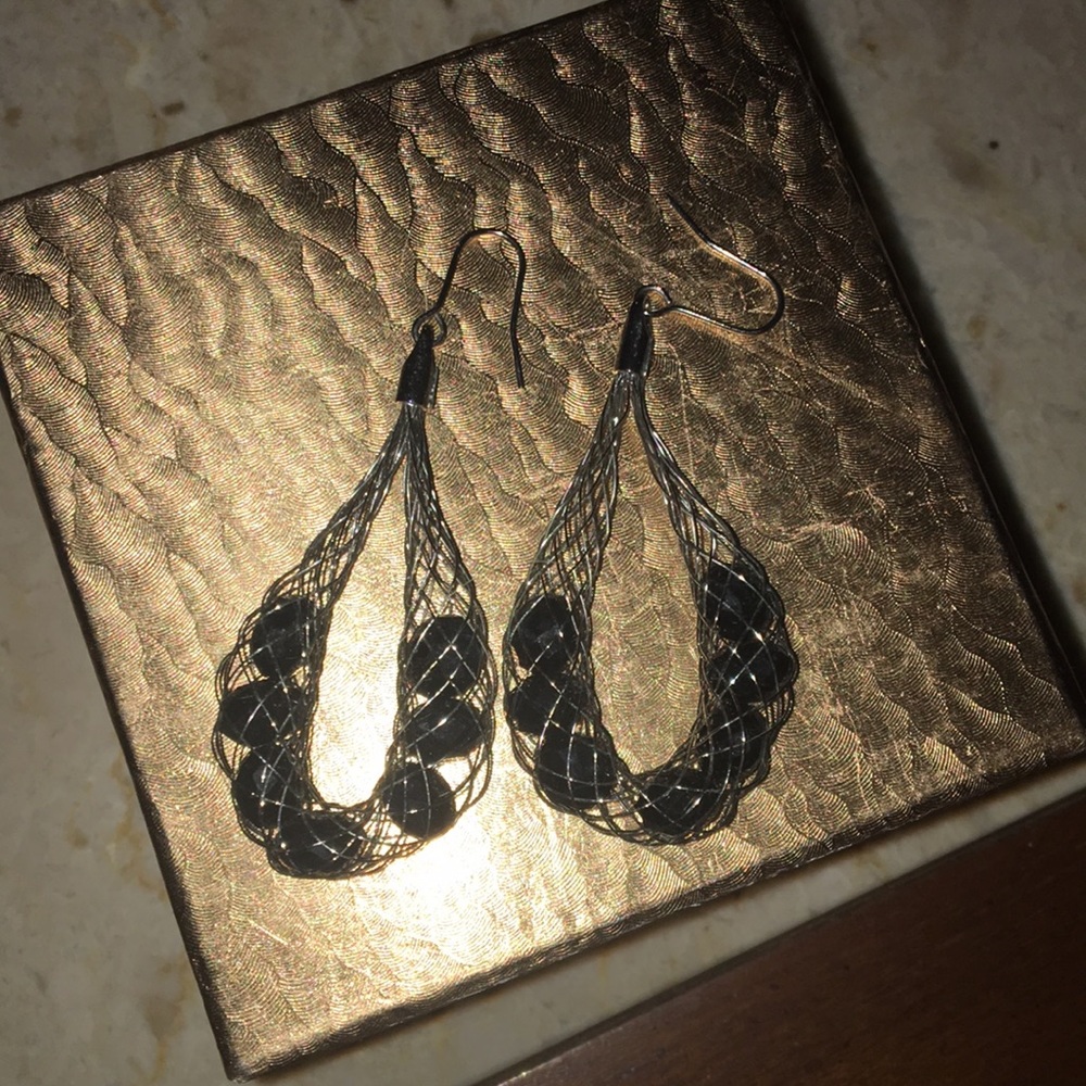 Black/Silver dangling earrings